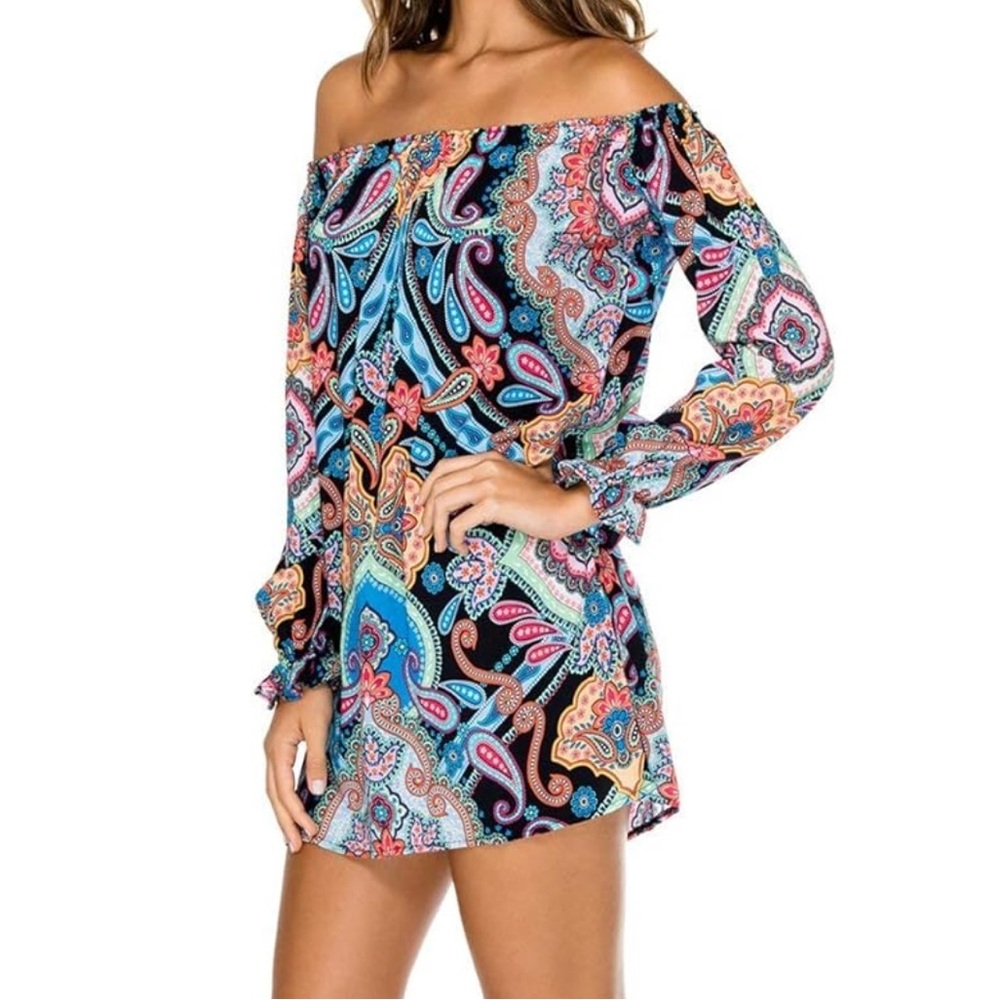 Luli Fama la maestranza cuff bell sleeve shift dress - Picture 5 of 10